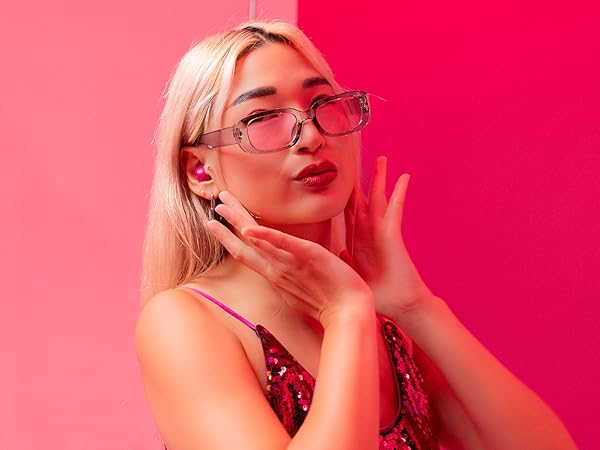 Femal model wearing Pink go pop anc