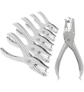 Hole Puncher, 6 Pack, 8 Sheet Capacity, Silver Color, Paper Punch for Paper, 1 Hole Punch,