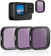 TELESIN 3 Pack Neutral Density Filter ND8 ND16 ND32 Compatible with GoPro Hero 12 Hero 11 Hero 10...