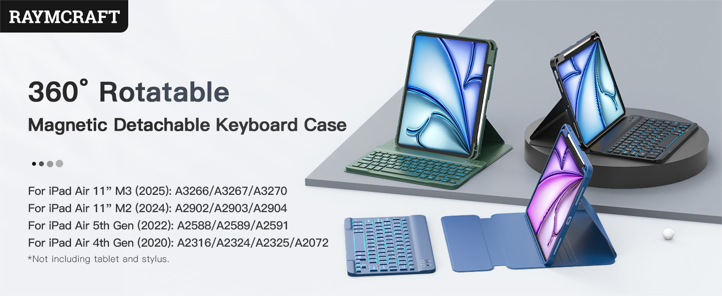 for iPad Air 11-inch M3 2025/M2 2024 &amp;amp; iPad Air 5th/4th Case with Keyboard