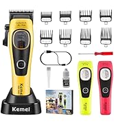 KEMEI 1920 Professional Hair Clippers for Men, 4500 mAh Barber Clippers for Hair Cutting, Cordles...