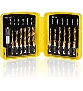 THINKWORK Combination Drill Tap &amp; Tap Bit Set, 3-in-1 Titanium Coated Screw Tapping Bit Tool for ...