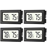 JEDEW 4 Pack Mini Digital Hygrometer Thermometer Gauge, Indoor Outdoor Temperature Humidity Meter...