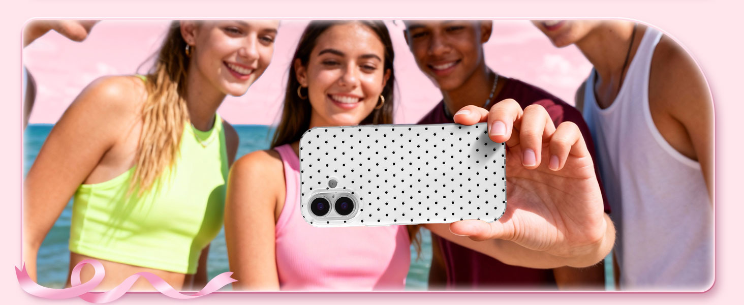 QLTYPRI Cute Polka Dot Shockproof Phone Case