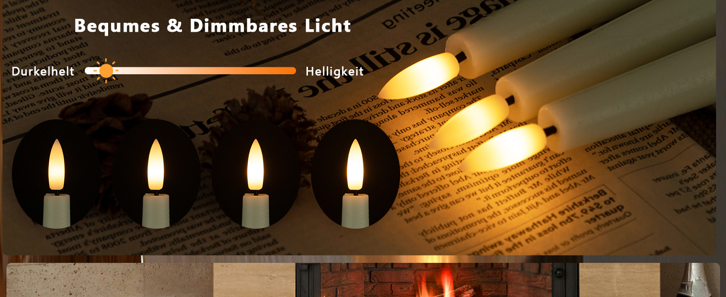 Ivory flameless taper candles