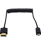 Duttek Micro HDMI to HDMI Coiled Cable, HDMI to Micro HDMI Coiled Cable, Extreme Slim/Thin Micro ...