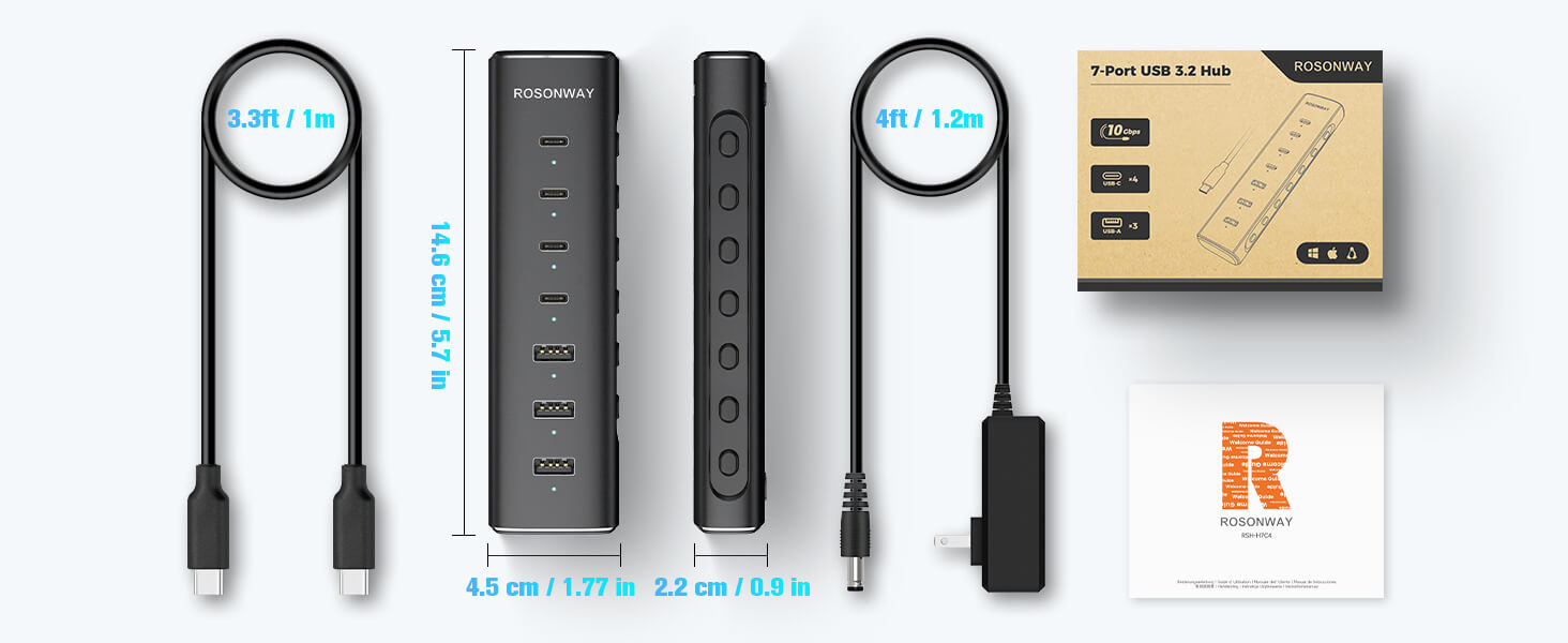 rosonway usb 3.2 hub splitter