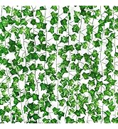 AGEOMET 10pcs Fake Ivy, Artificial Ivy Garland Fake Vines, Silk Leaves Greenery Hanging Plants fo...
