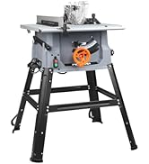 Portable 10 Inch Table Saw, 0-45° Bevel Cut Multifunctional Benchtop TableSaw with Stand, 15A 500...