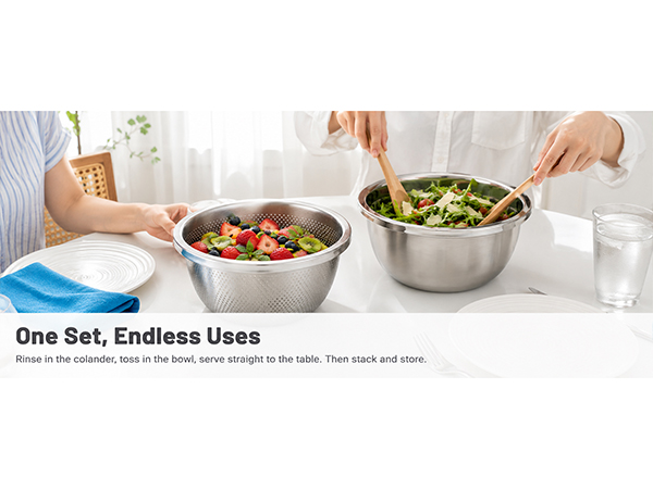 Paoli 304 Stainless Steel Fine Mesh Colander Set