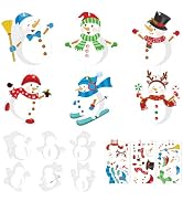 PAIVSUN 24Pcs Christmas Craft Kits for Kids, DIY Snowman Stickers Cutouts Ornaments Kit, Make You...