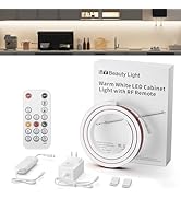 MY BEAUTY LIGHT Bright Silicone LED Under Cabinet Lights, 3.8ft Plug-in 4000K 950lm Warm White Di...