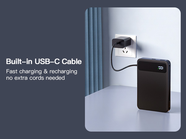 Built-in USB-C Cable