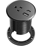 Desk Grommet Power 2.5 inch,Desktop Power Grommet with PD 18W USB C,Surface Mount Round Power Gro...
