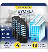 VEYOFLY Fruit Fly Traps for Indoors, Fly Trap Indoor, (4 Device + 12 Refills) Fly Catcher Indoor,...