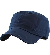 Vintage Distressed Cadet Army Cap Basic Everyday Military Style Hat