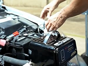 Car battery charger and maintainer works with 6 volt/12 volt standard and AGM batteries.