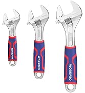 WORKPRO 3-piece Adjustable Wrench Set, Cr-V Wide Jaw Wrench With Rubber Anti-Slip Grip, 6-inch, 8...