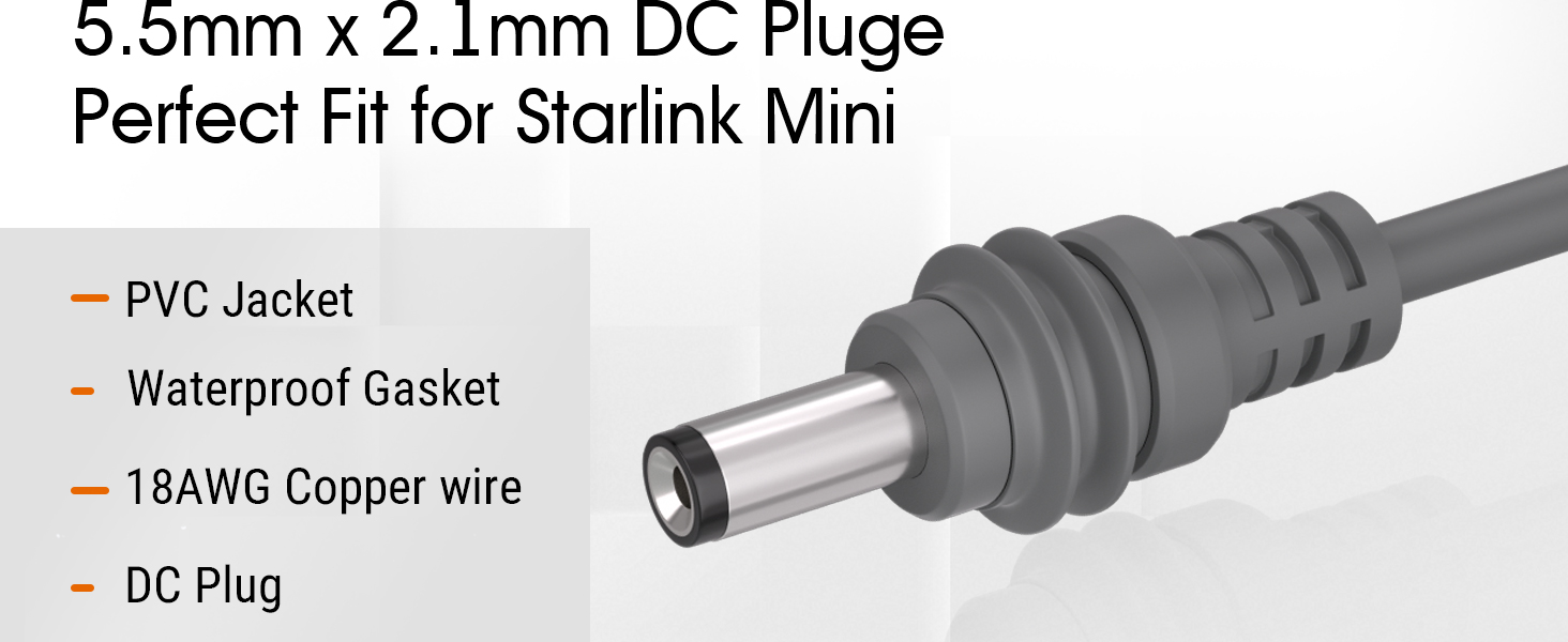 5.5mm * 2.1mm DC Pluge Perfect Fit for Starlink Mini