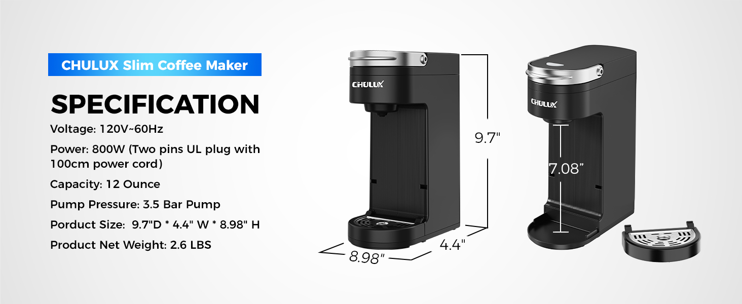 size of coffee maker