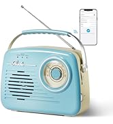 Radios Portable Am Fm, Small Retro Vintage Radio Bluetooth, AA Battery Operated Radio or Plug in ...