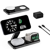 3 in 1 Wireless Charging Station for Apple Devices, Foldable Magnetic MagSafe Charger Stand for i...