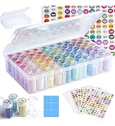 Diamond Painting Storage Containers, 1 Pack 60 Grids Bead Organizer and Diamond Painting Labels, ...