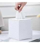 SUNYUROU White Tissue Box Cover,Tissue Box Cover Square,White Tissue Box Holders,Tissue Holder fo...