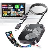 3-in-1 Wireless CarPlay Adapter, Car TV Mate Pro Max 2026 Upgraded [Metal &amp; Glass Case] Convert W...