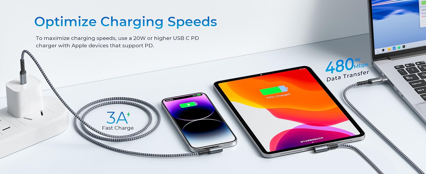 90 degree lightning cable