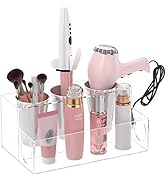 HIIMIEI Hair Tools Organizer Clear Acrylic Hair Dryer Holder Countertop Blow Dryer Stand Storage ...