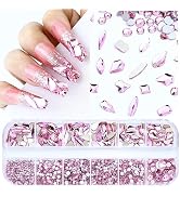 Dowarm 3200PCS Nail Art Rhinestones, Light Pink Flatback Rhinestones for Nails, Crafts, 12 Styles...