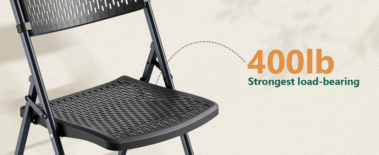 A breathable seat with a 400-pound load capacity reduces back pressure and fatigue