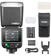 Godox V480-C Flash for Canon, GN50 High Output, Touchscreen Control, USB-C Charging, 1.7s Fast Re...