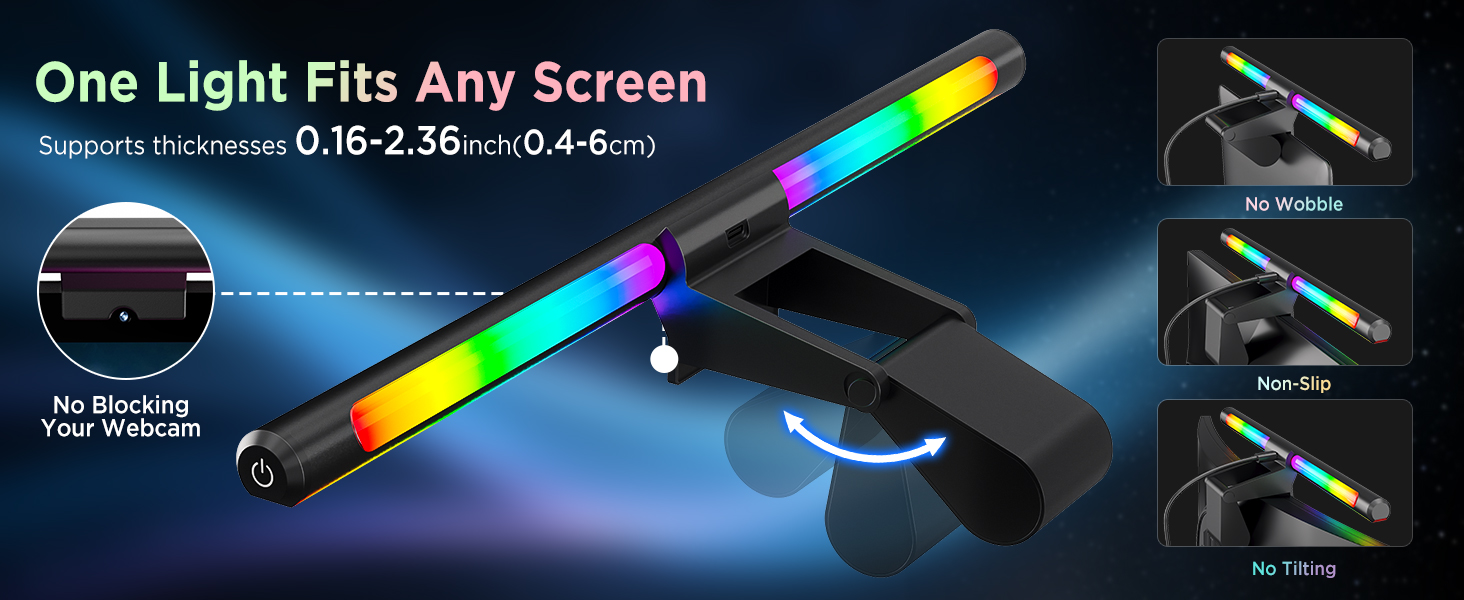 Supports monitor thicknesses 0.16-2.36inch (0.4-6cm)
