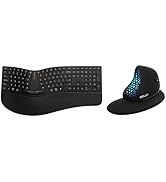DeLUX Full Size Ergonomic Keyboard and Mouse Combo, Wireless Split Keyboard and Vertical Mouse wi...