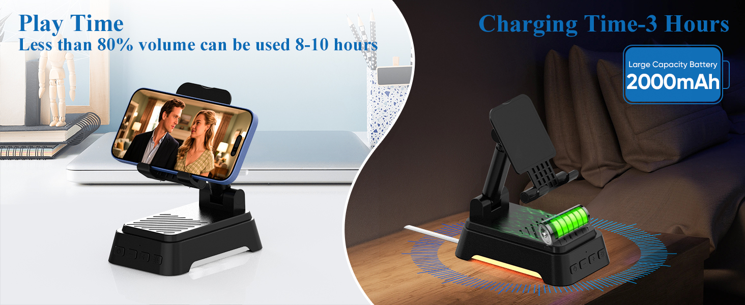 Bluetooth speaker with phone holder