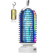 Bug Zapper Outdoor Indoor, Cordless Mosquito Zapper with LED Lights and Marquee Lights, Rechargea...
