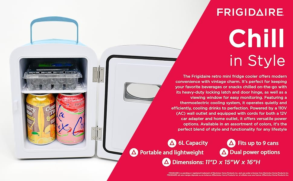 Frigidaire retro mini fridge cooler 