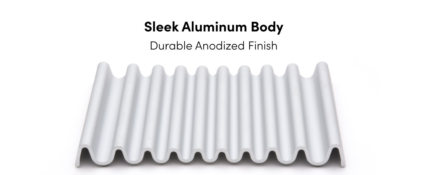 Xympo aluminum soap dish with a sleek, durable anodized finish for a modern and long-lasting design