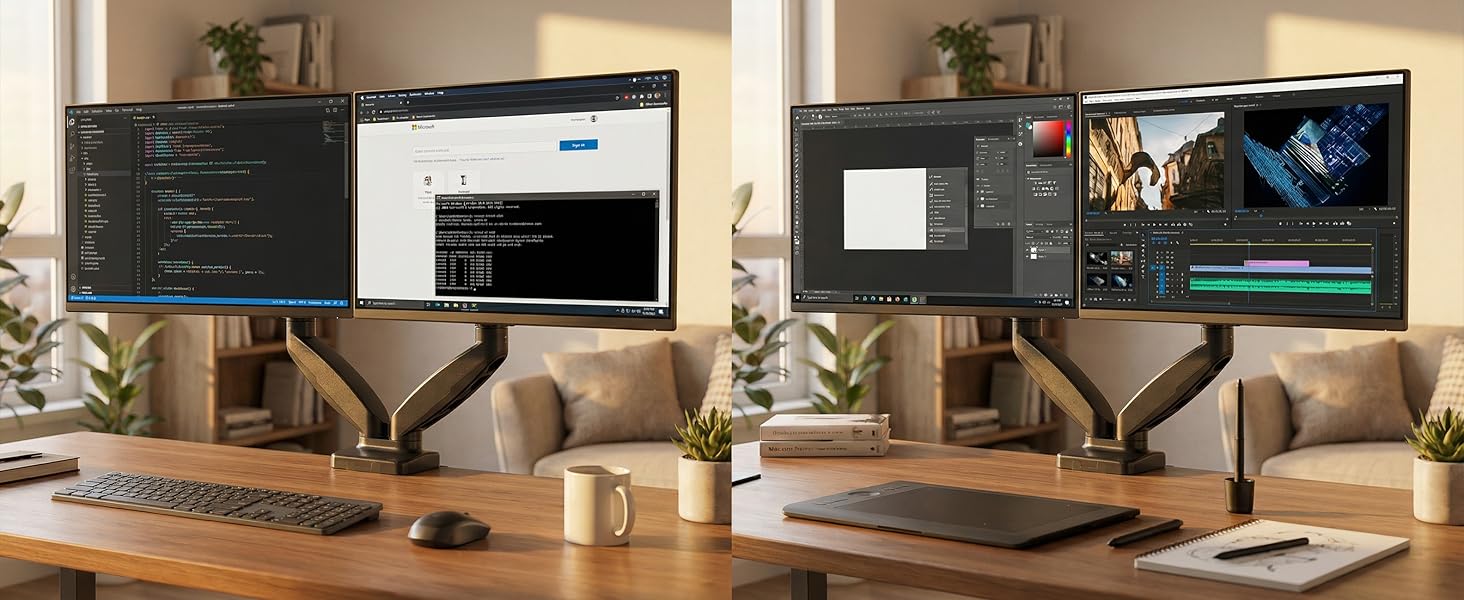 dual monitor arms for developer