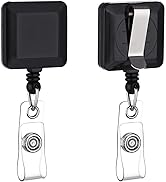QREEL Retractable Badge Reels with Belt Clip, Square ID Badge Holders for Office Employees