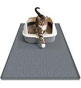 Cat Litter Mat Litter Trapping Mat 34" X 22", Silicone Cat Litter Box Mats for Floor, Non-Slip Li...