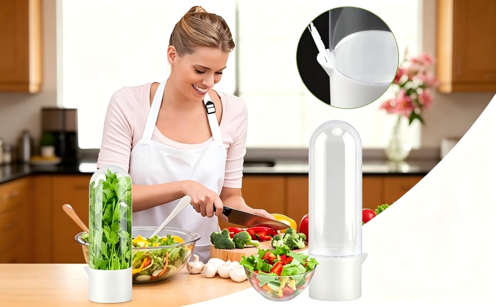 2 Pack Herb Keeper for Refrigerator, Fresh Herb Saver for Cilantro, Parsley
