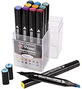 WA Portman Prima Seaside Sunrise Professional Alcohol Markers Set - 12-pc Chisel and Fine Point D...