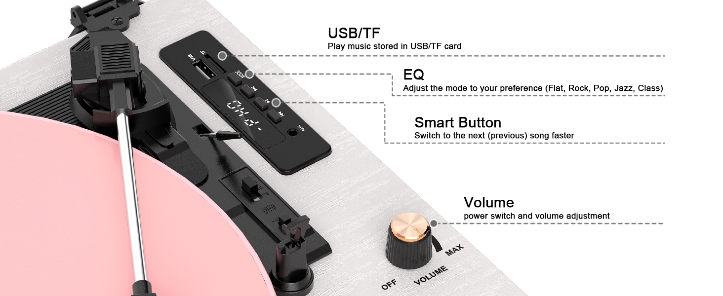Bluetooth turntable with display