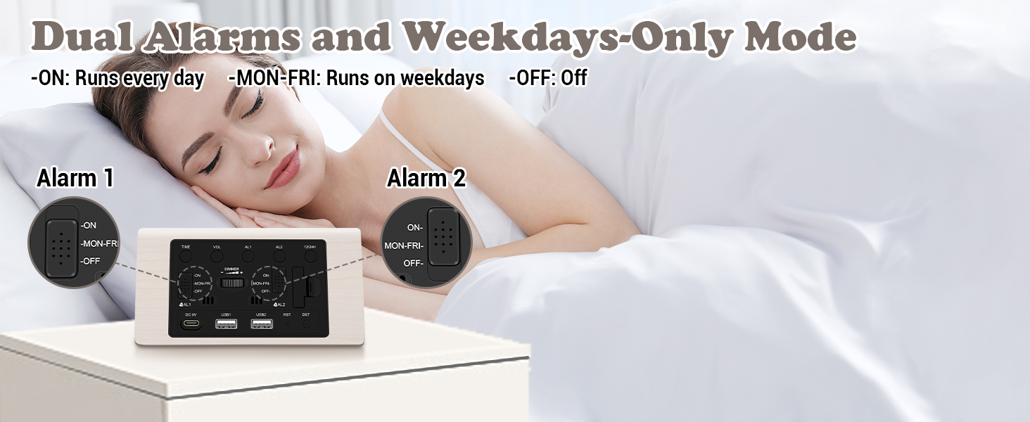 Dual alarm clock