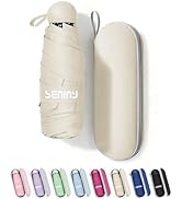 Seniny Mini Portable Travel Umbrella with Case - Compact Umbrellas for Rain &amp; Sun UV Protection f...