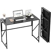 Elephance Folding Desk Writing Computer Desk for Home Office, No-Assembly Study Office Desk Folda...