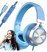 INFURTURE USB C Headphones with Mic,Volume Control,Tangle-Free Plaiting Line,Type C Headphones Wi...